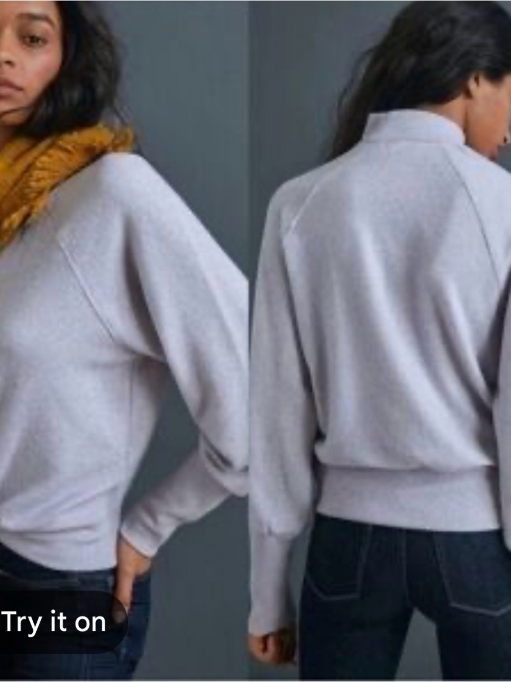 Anthropologie Maeve Light Lavender Cowl-Neck Pullover Sweater